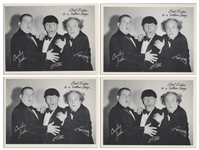 Moe Howard's Lot of 91 Semi-Glossy Photos With The Three Stooges Printed Signatures, Circa 1960s -- Each Measures 7'' x 5.25'' -- Near Fine Condition